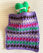 Multi-Colored Post Crochet Blanket for Small Dolls and Stuffed Animals - 11" x 11"