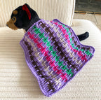 Multi-Colored Post Crochet Blanket for Small Dolls and Stuffed Animals - 11" x 11"