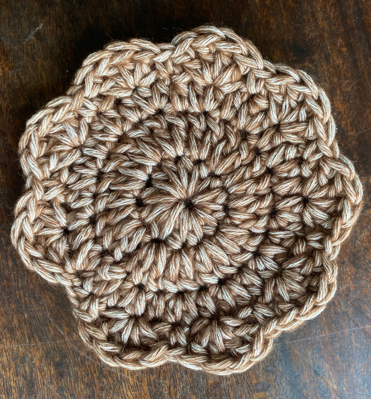 Handmade Scalloped Crochet Coasters Set