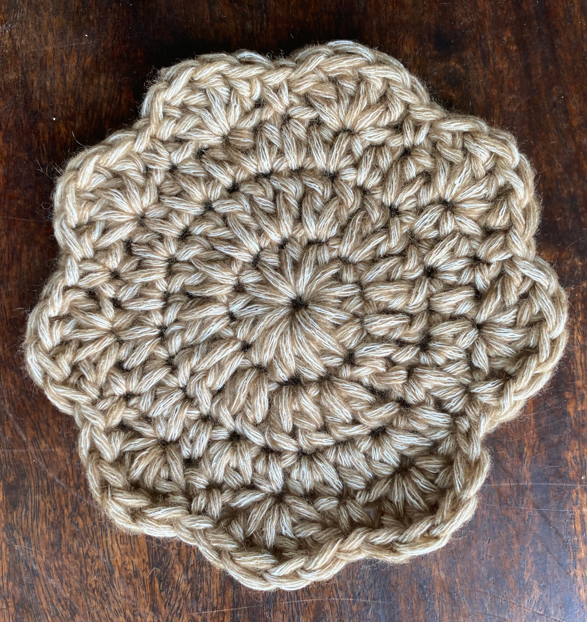 Handmade Scalloped Crochet Coasters Set