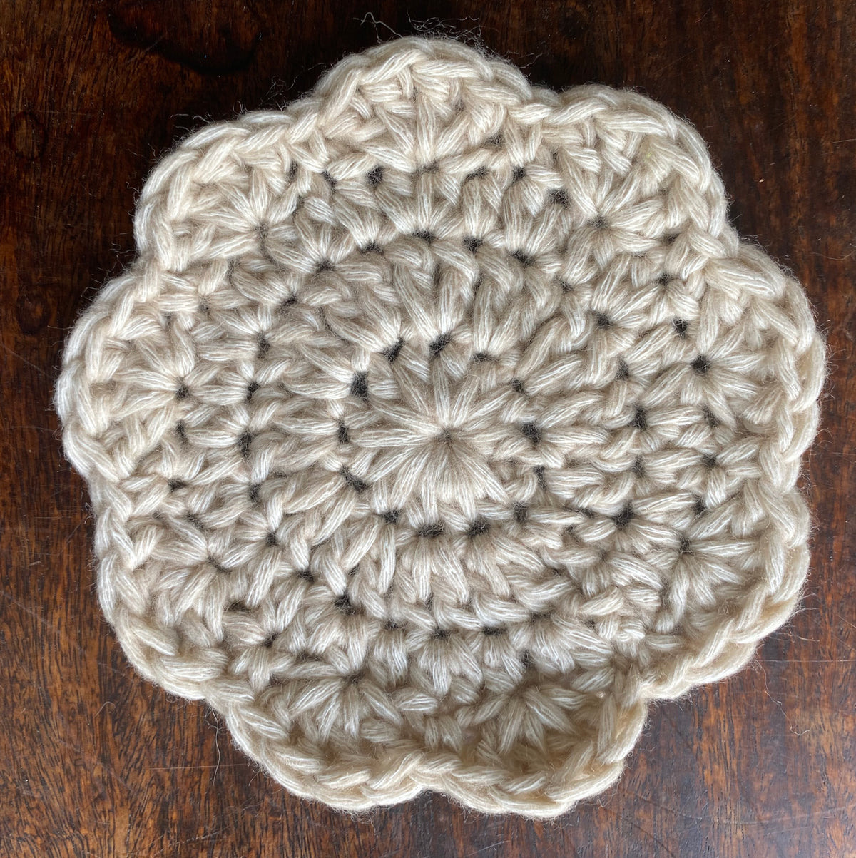 Handmade Scalloped Crochet Coasters Set