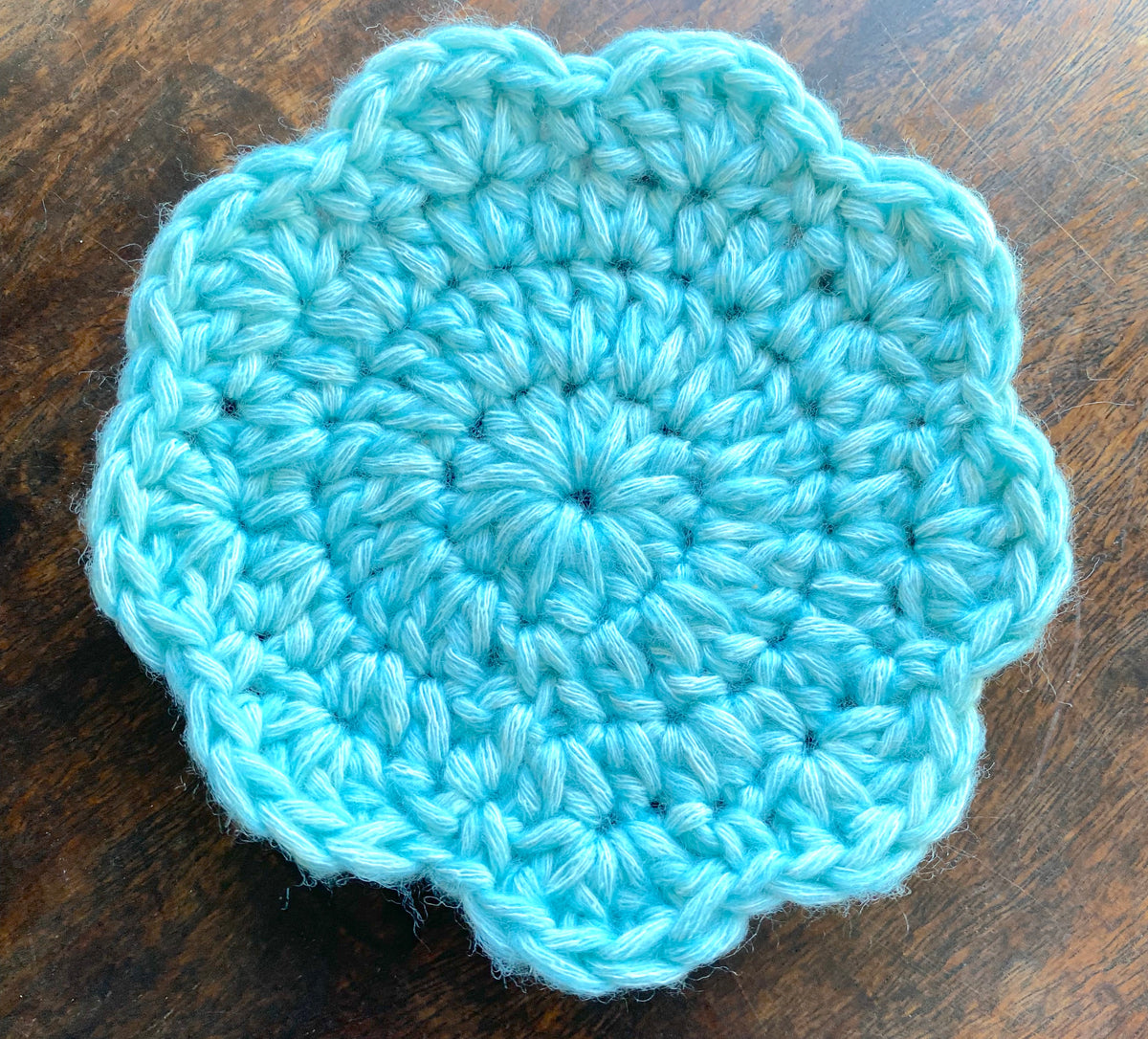 Handmade Scalloped Crochet Coasters Set