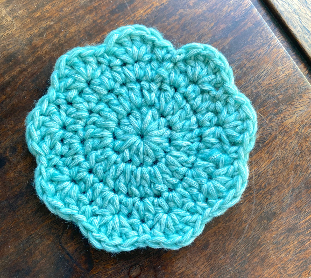 Handmade Scalloped Crochet Coasters Set
