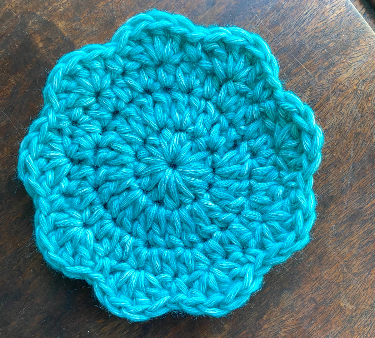 Handmade Scalloped Crochet Coasters Set