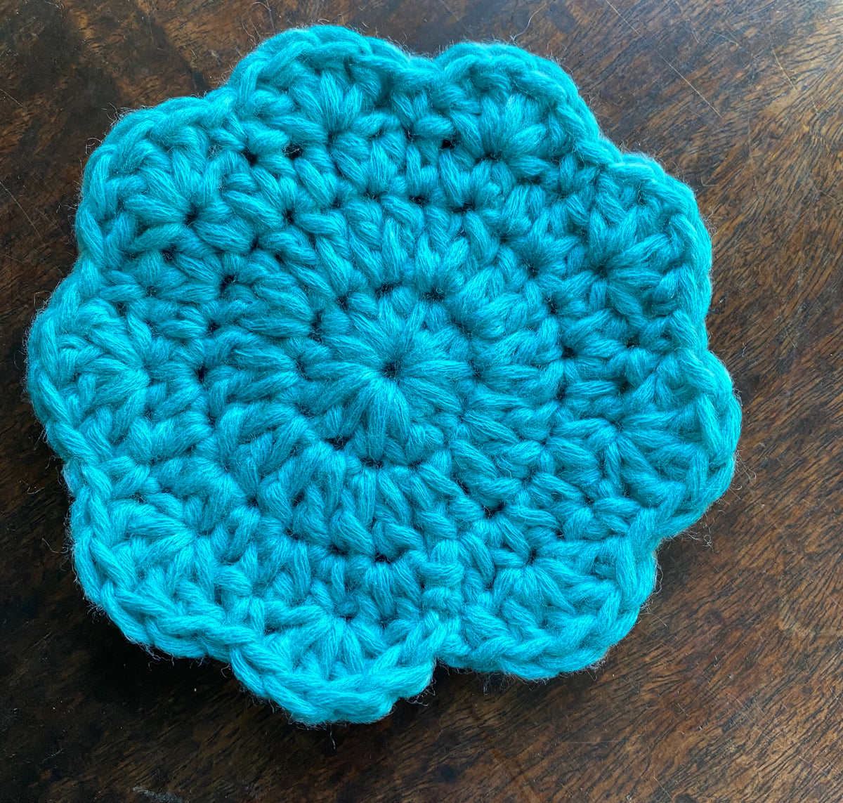 Handmade Scalloped Crochet Coasters Set