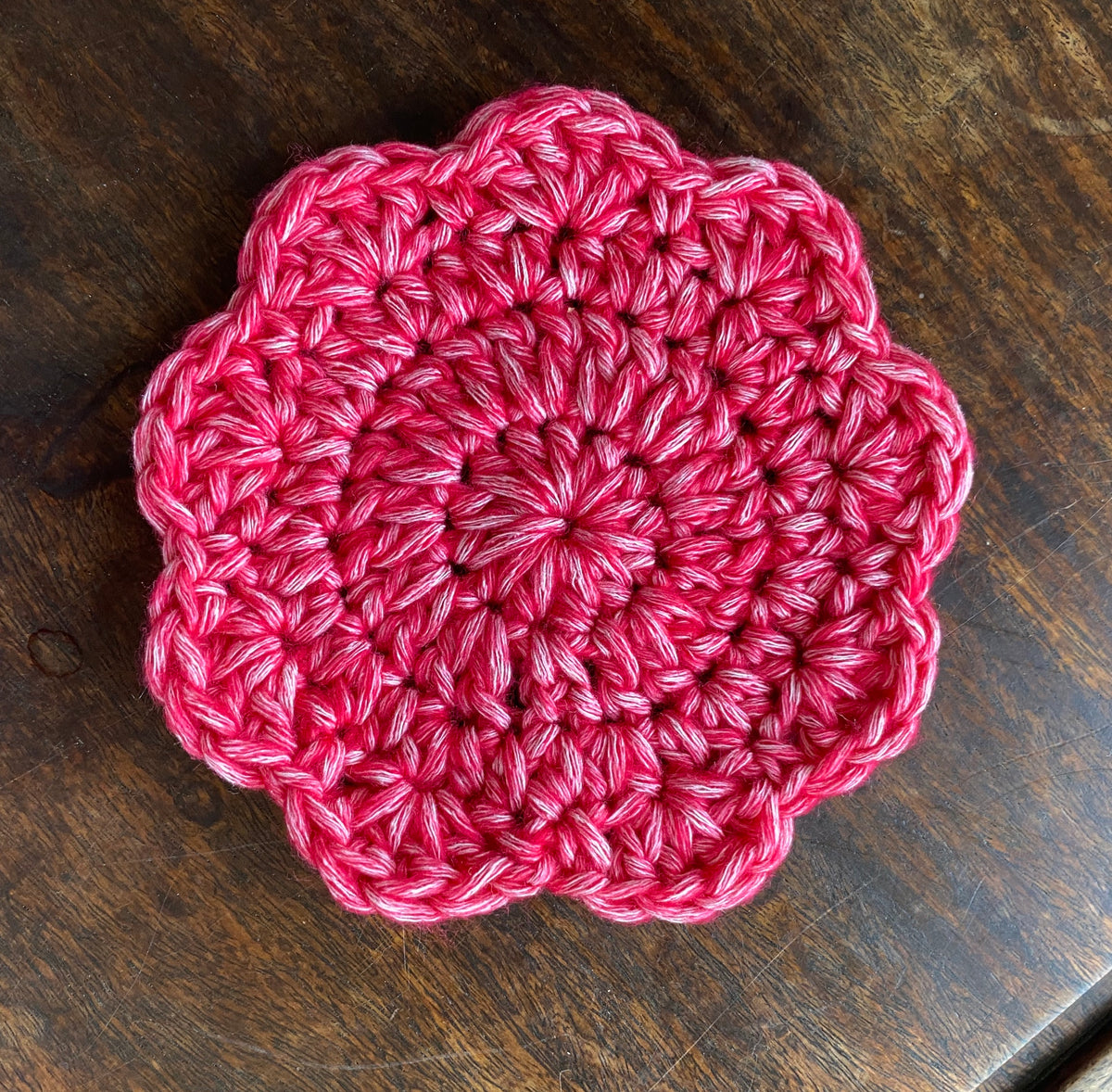 Handmade Scalloped Crochet Coasters Set