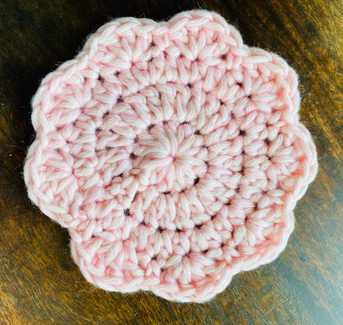 Handmade Scalloped Crochet Coasters Set