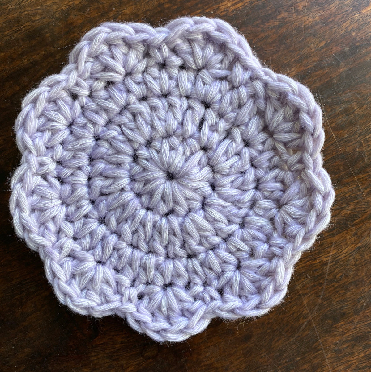 Handmade Scalloped Crochet Coasters Set