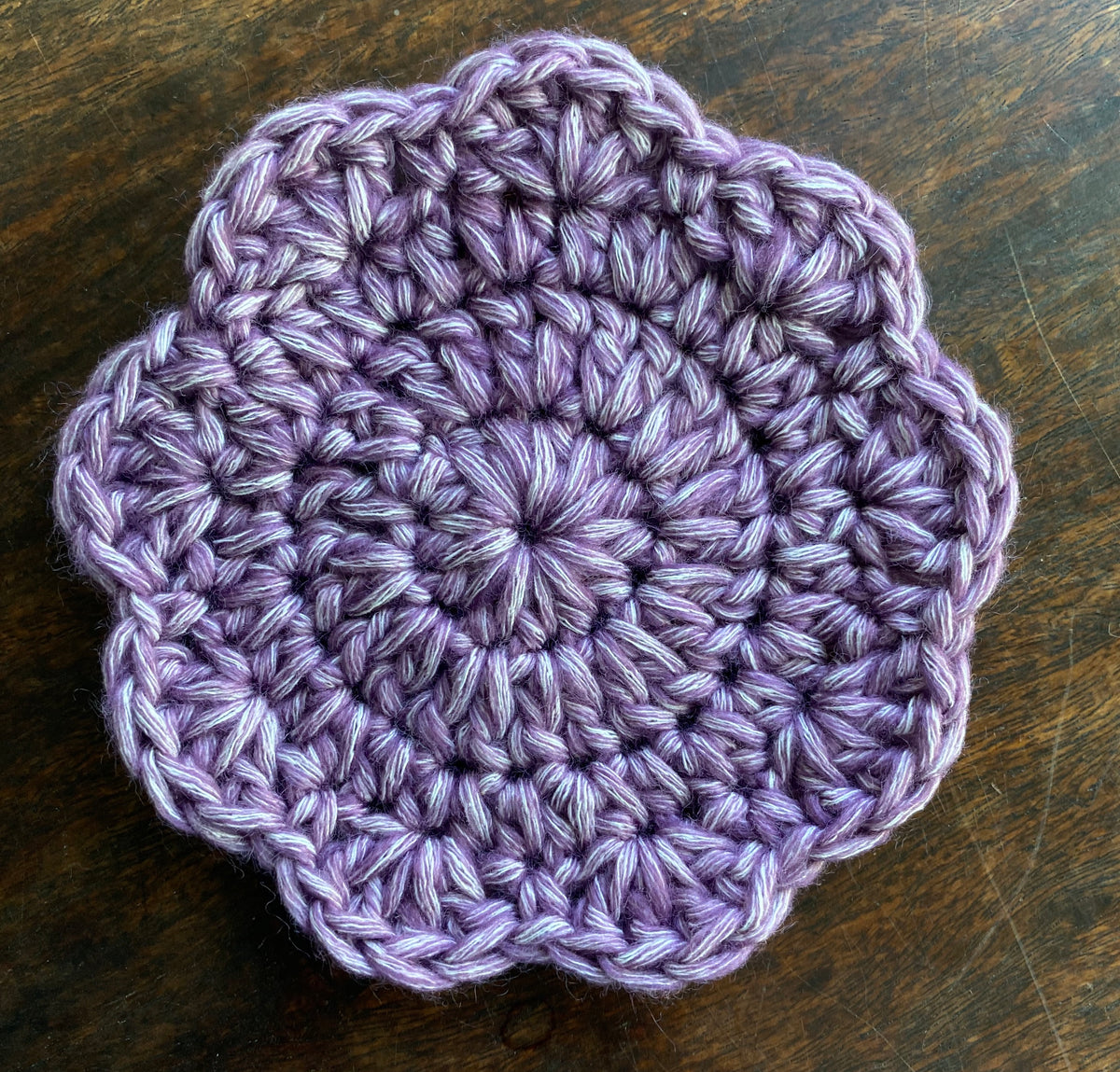 Handmade Scalloped Crochet Coasters Set