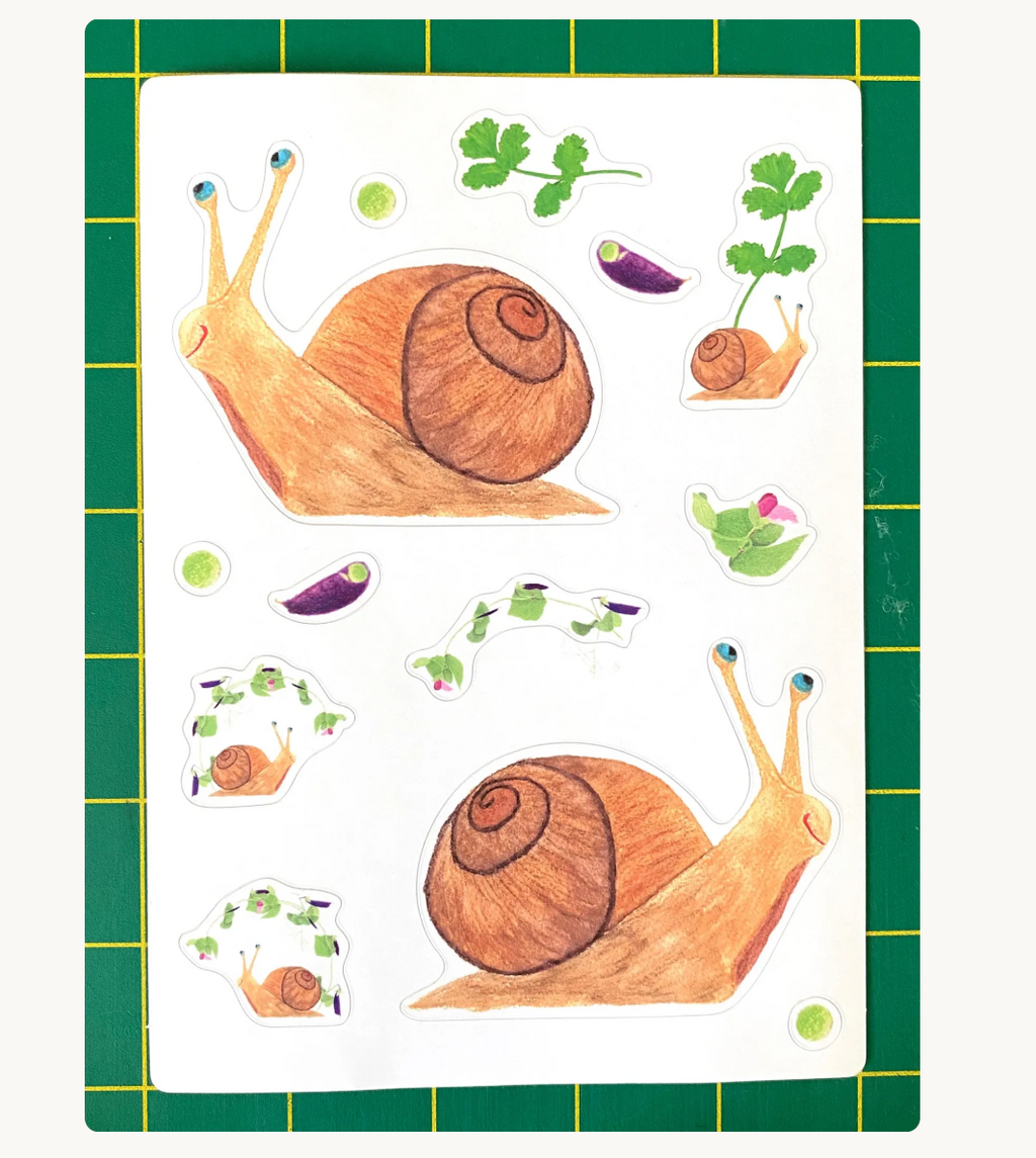 Snail and Peas Sticker Sheet