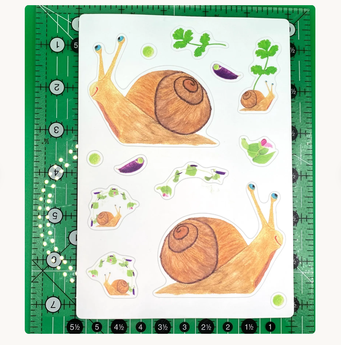 Snail and Peas Sticker Sheet