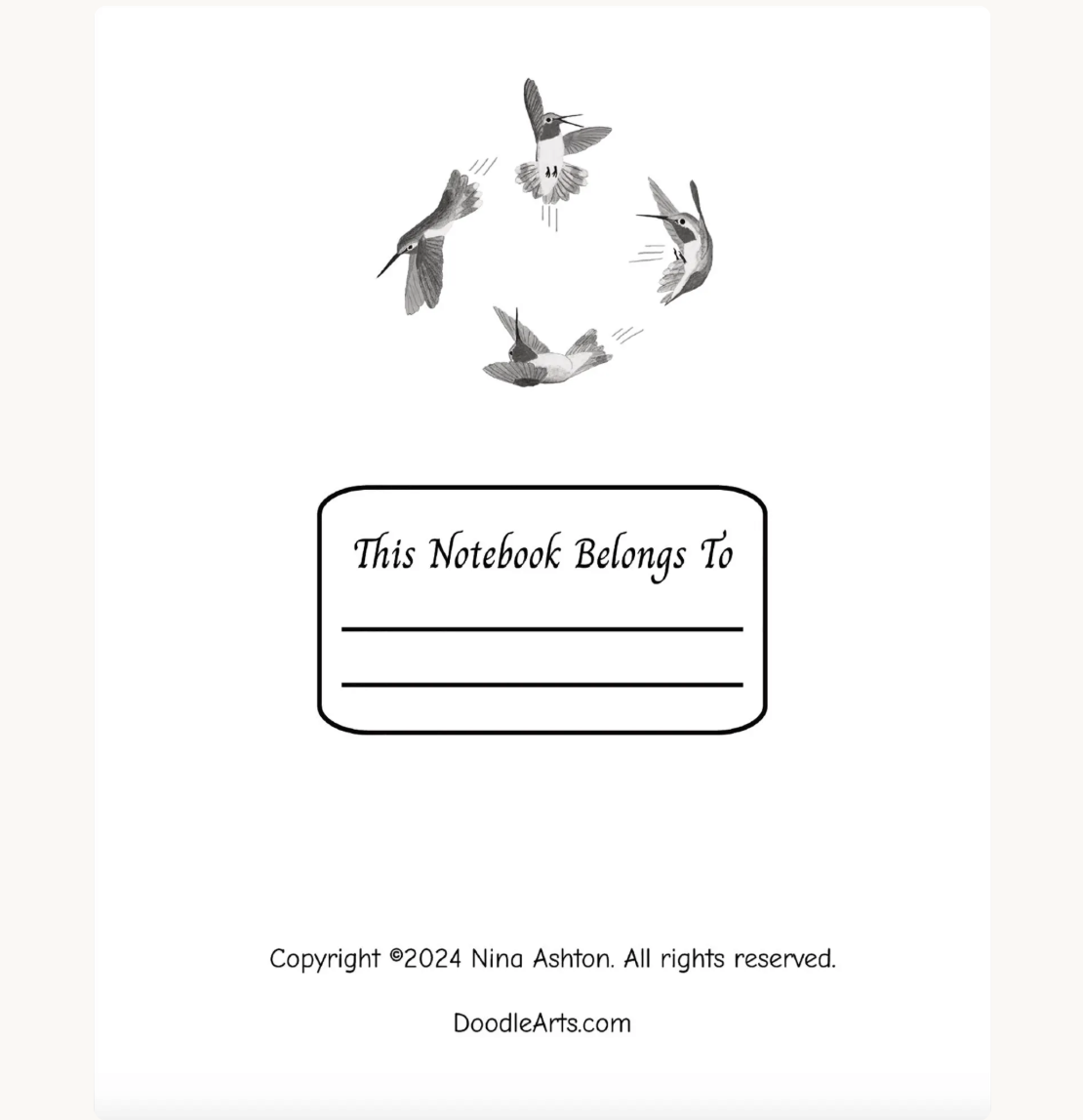 Acrobatic Hummingbirds Composition Notebook: Wide Ruled Bird Lovers Journal