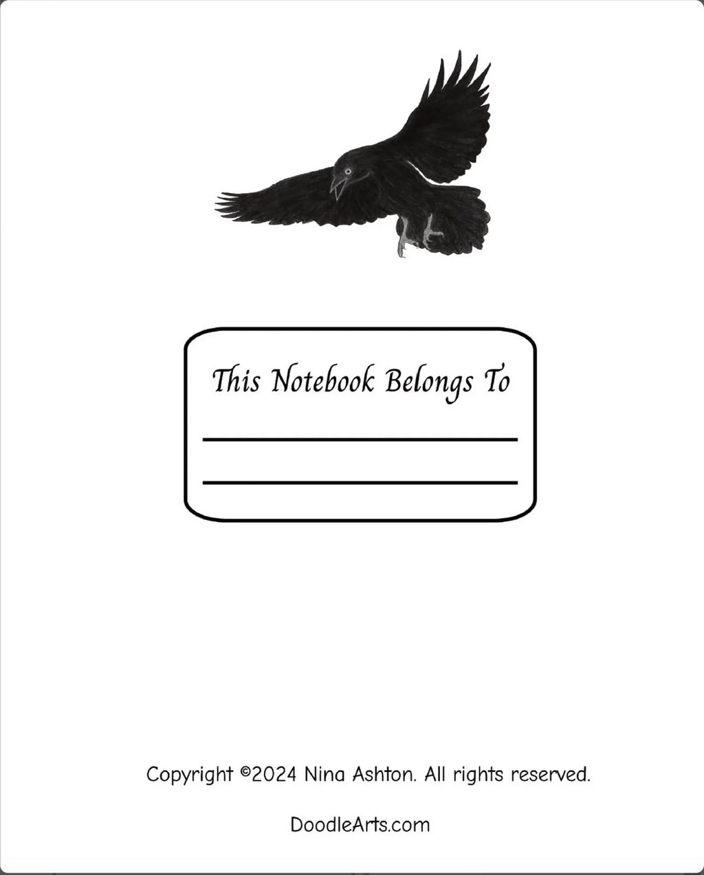 Composition Notebook: College Ruled with Ravens and Crows Soaring in a Storm Illustration