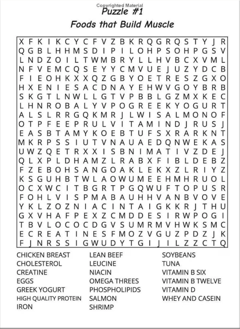 Healthy Foods Word Search Puzzle Book: Menu Ideas, Recipes, Health Info