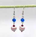Baseball Earrings: Crystal & Ceramic