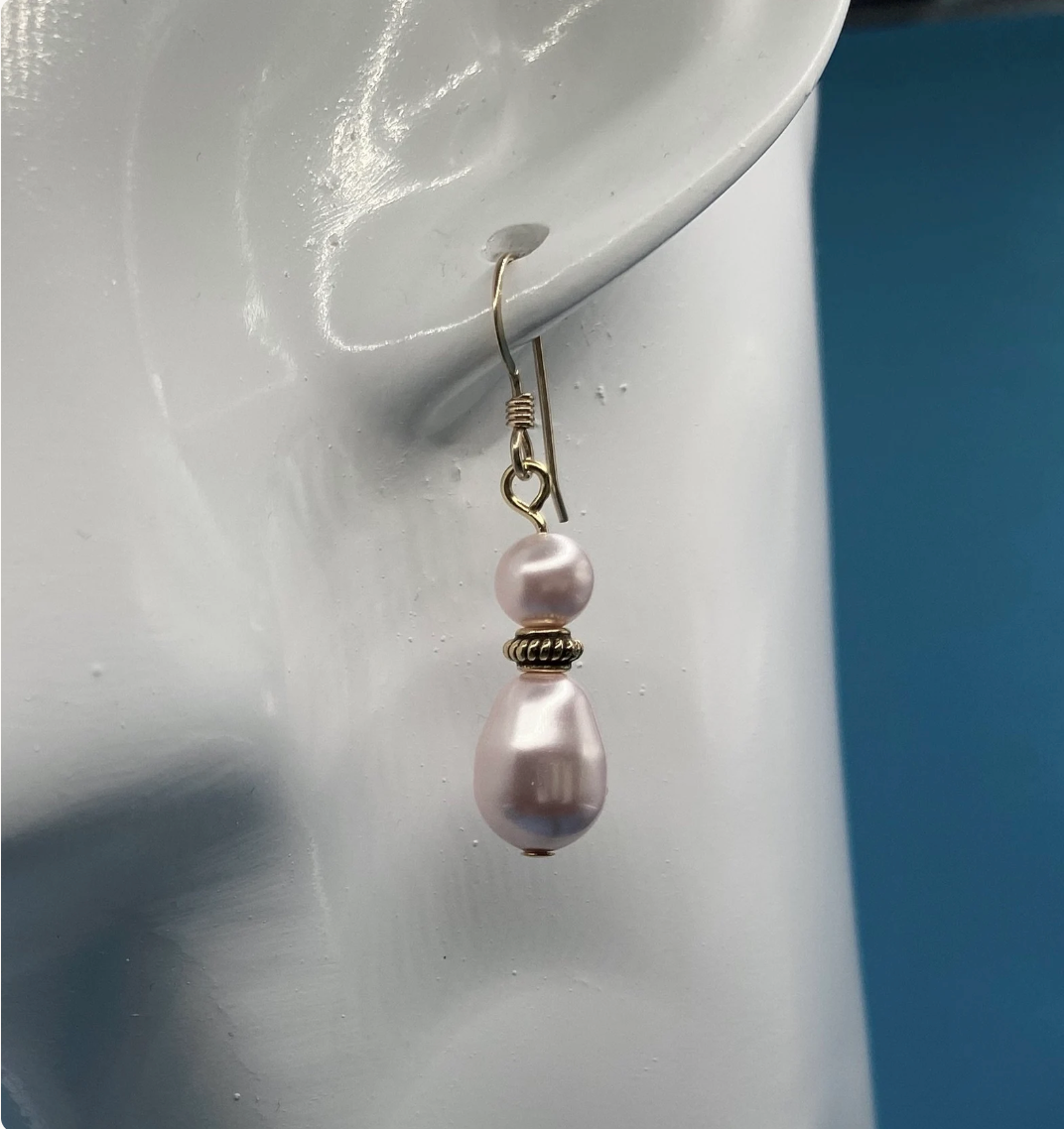 Light Pink Swarovski Pearl Earrings