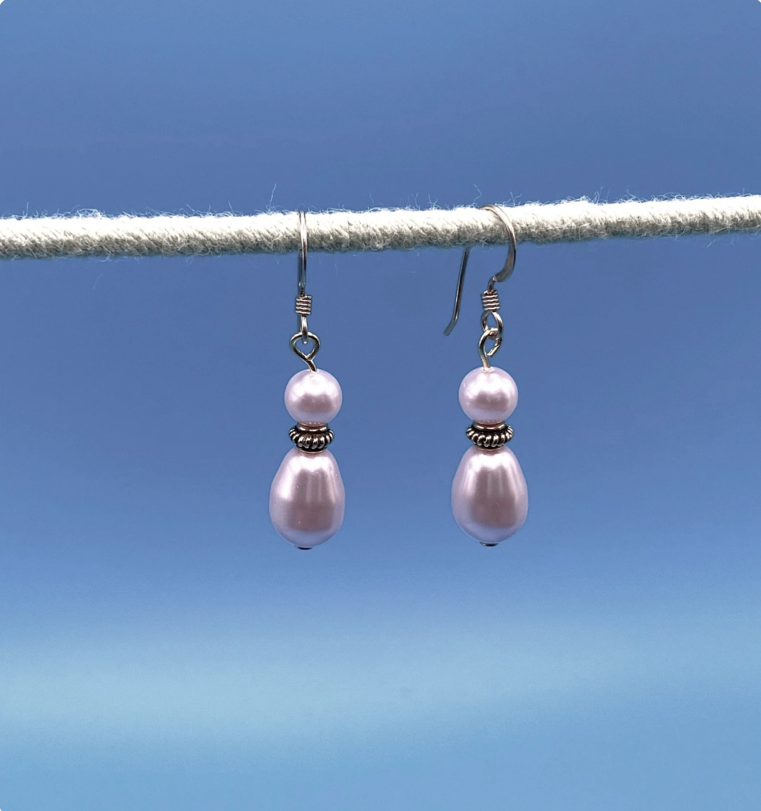 Light Pink Swarovski Pearl Earrings