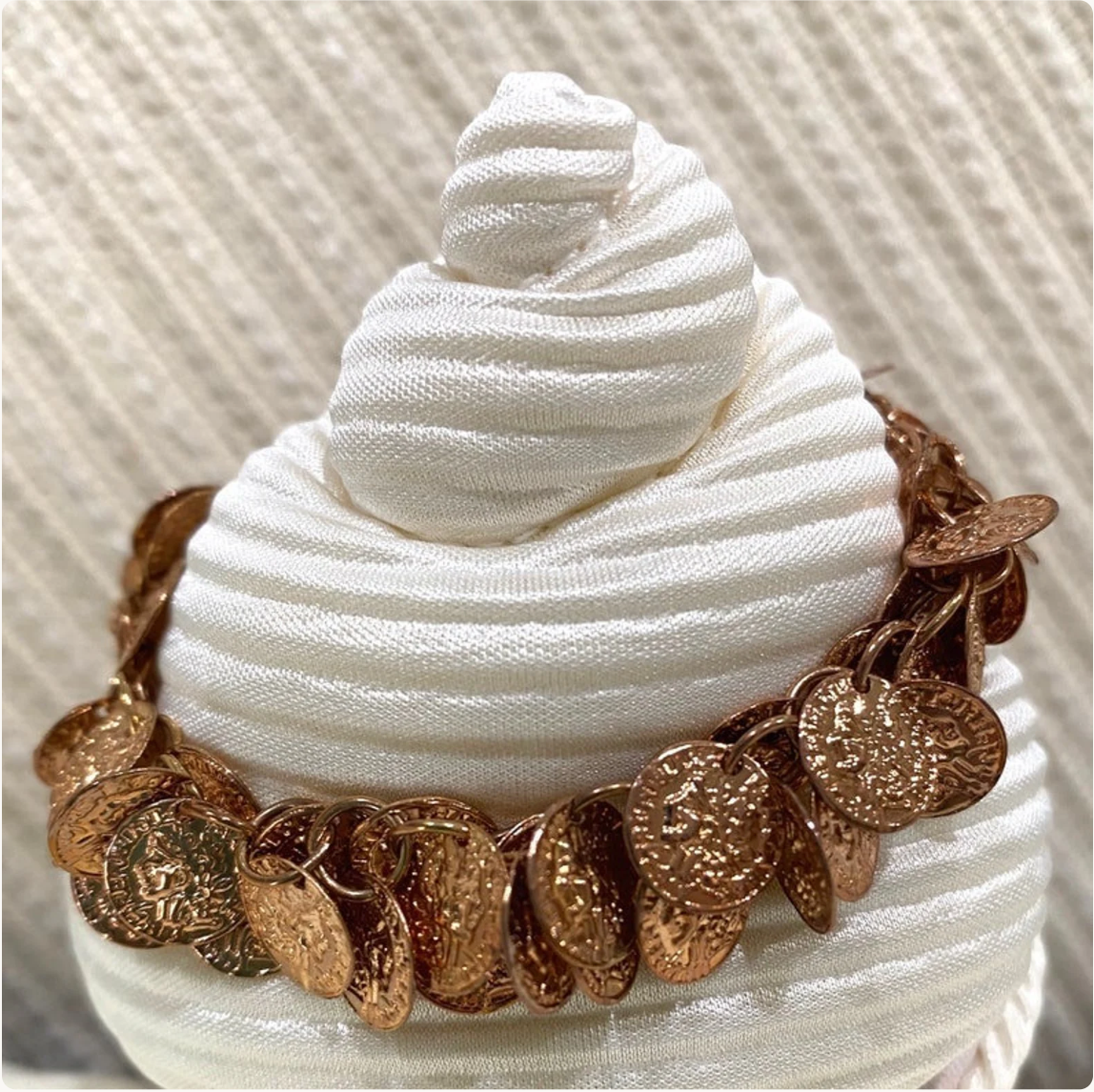 Rose Gold Coin Charm Bracelet