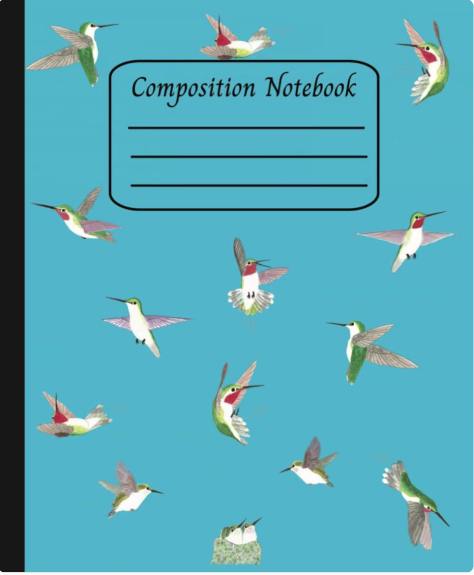 Acrobatic Hummingbirds Composition Notebook: College Ruled for Bird Lovers of All Ages