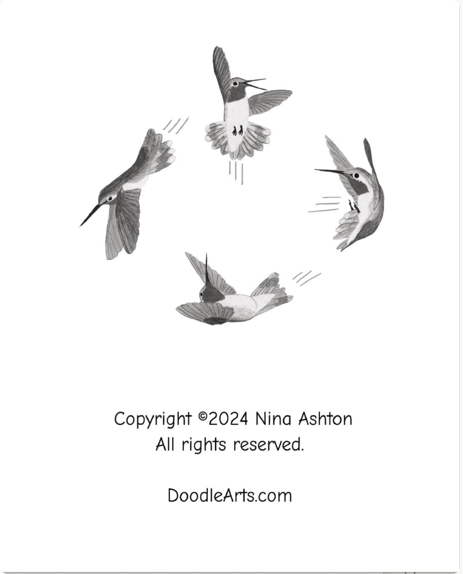 Acrobatic Hummingbirds Composition Notebook: College Ruled for Bird Lovers of All Ages