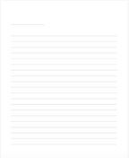 A sample white lined notepad page with multiple horizontal light gray lines and a blank header line at the top.