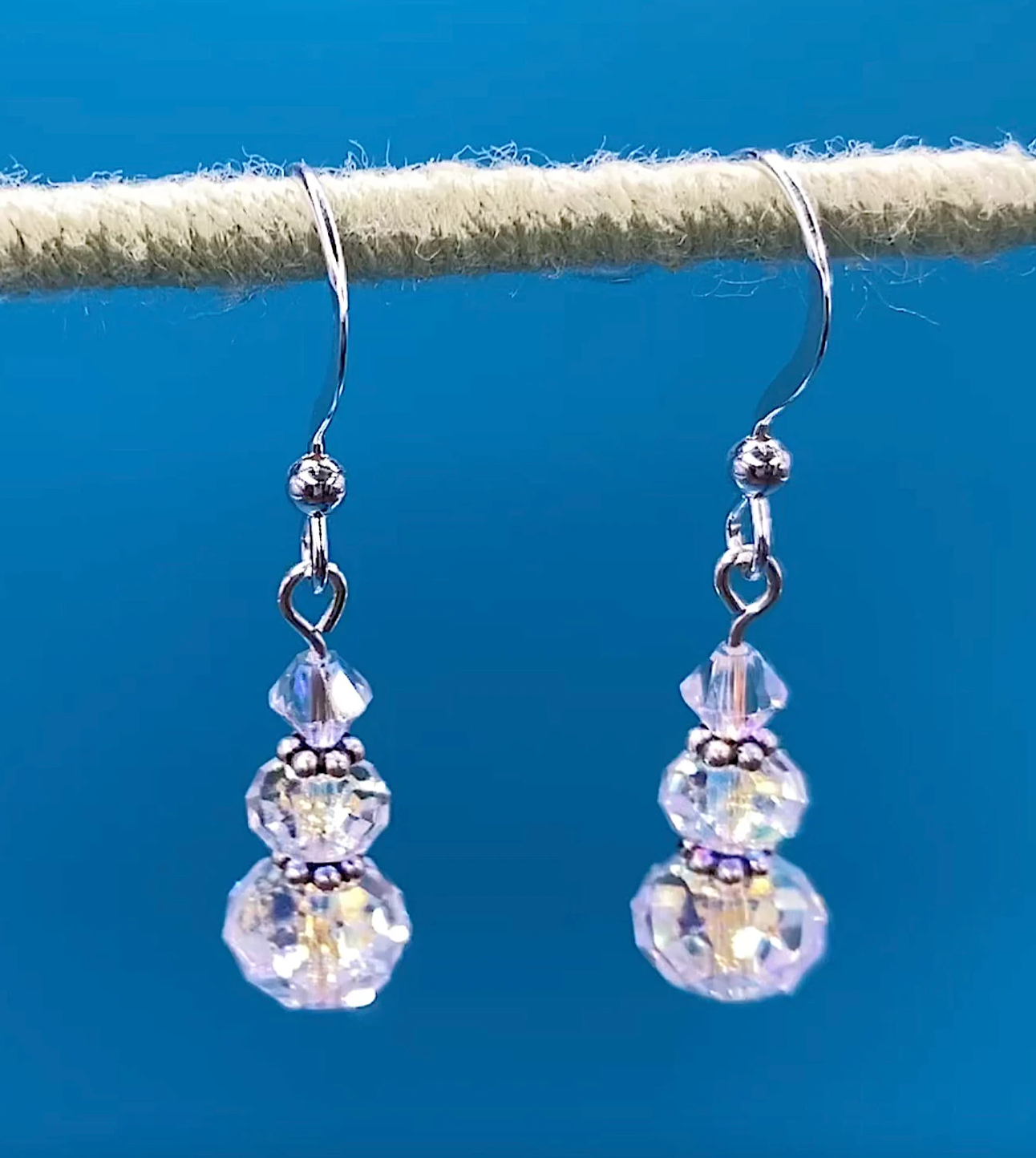 Clear Swarovski® Aurora Borealis Crystal Earrings