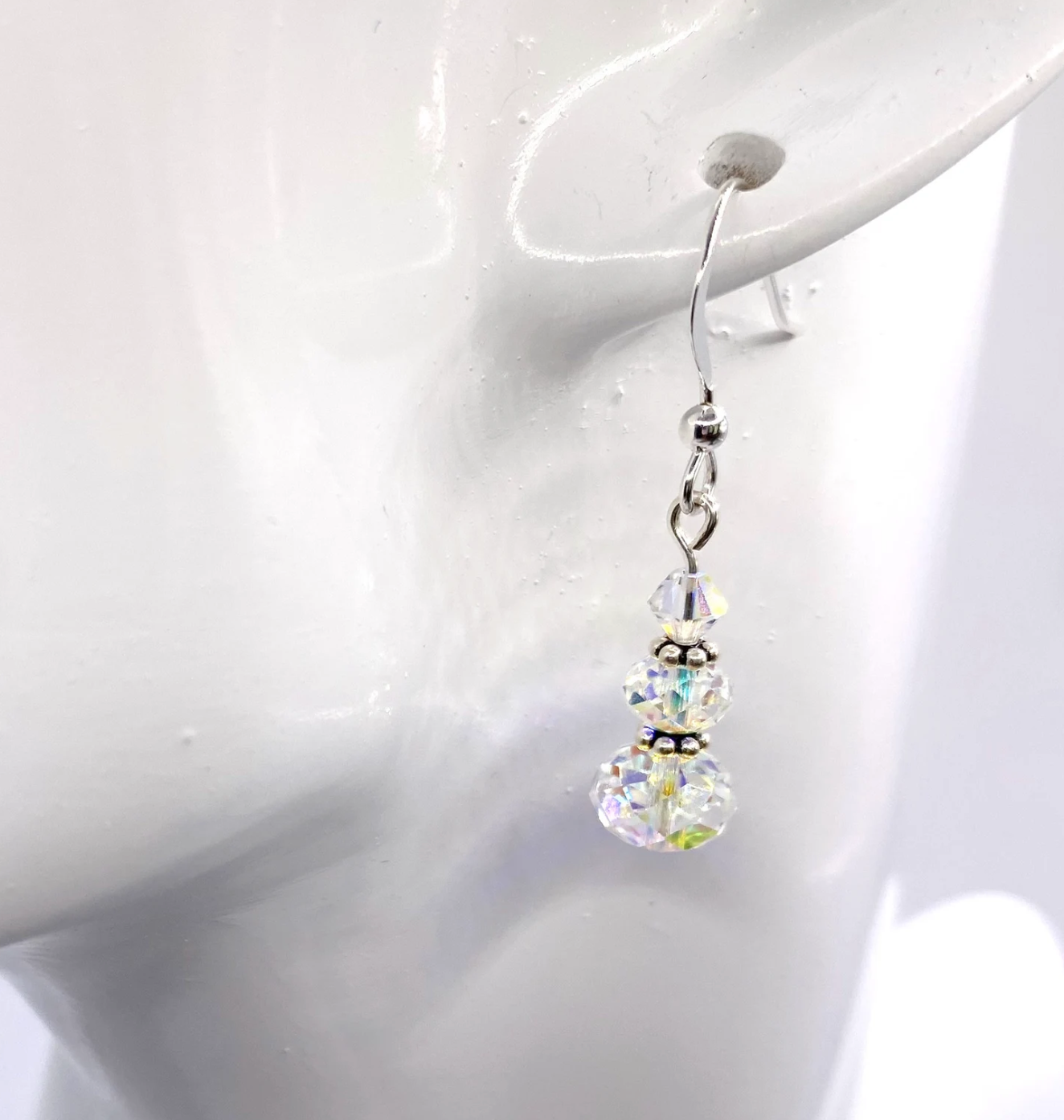 Clear Swarovski® Aurora Borealis Crystal Earrings