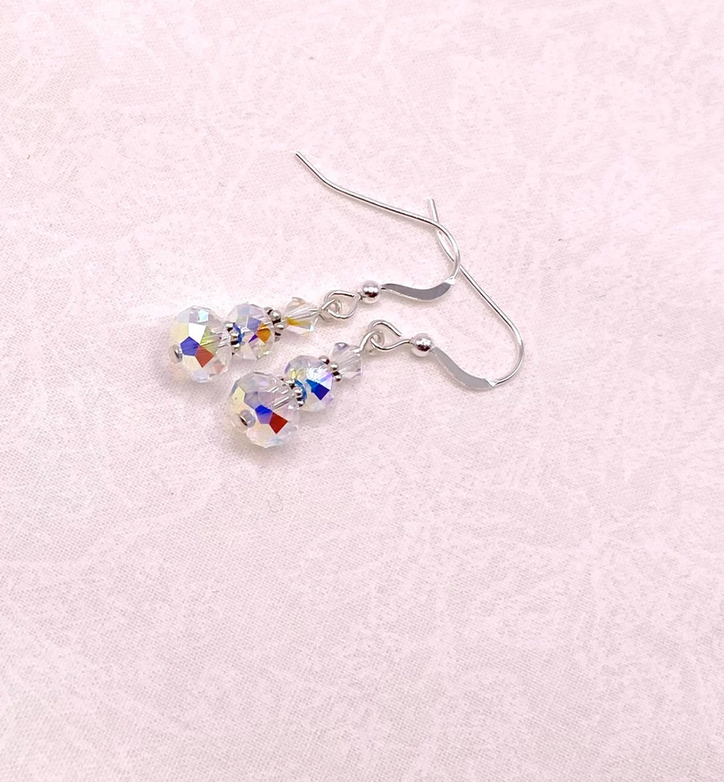 Clear Swarovski® Aurora Borealis Crystal Earrings