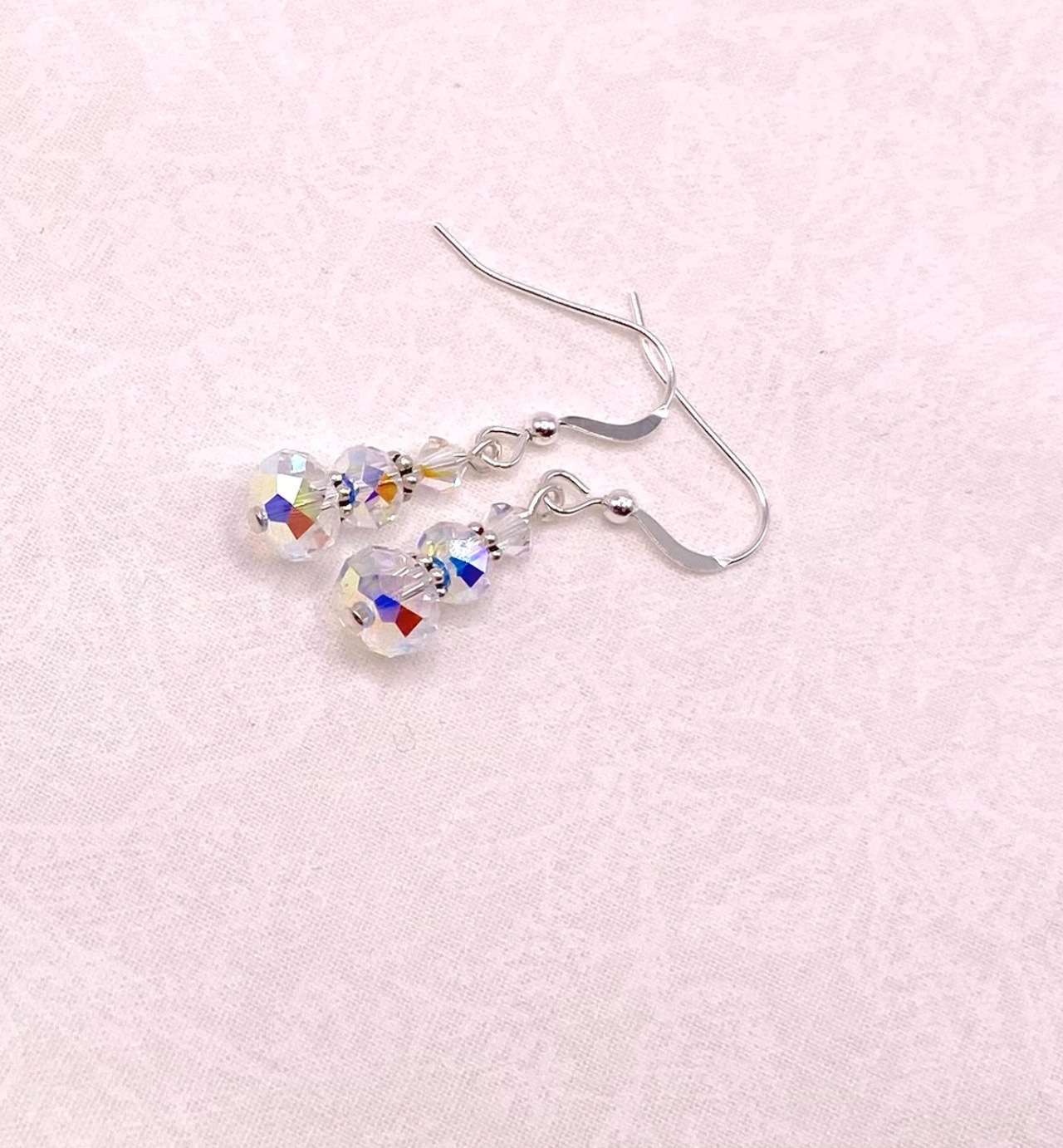Clear Swarovski® Aurora Borealis Crystal Earrings