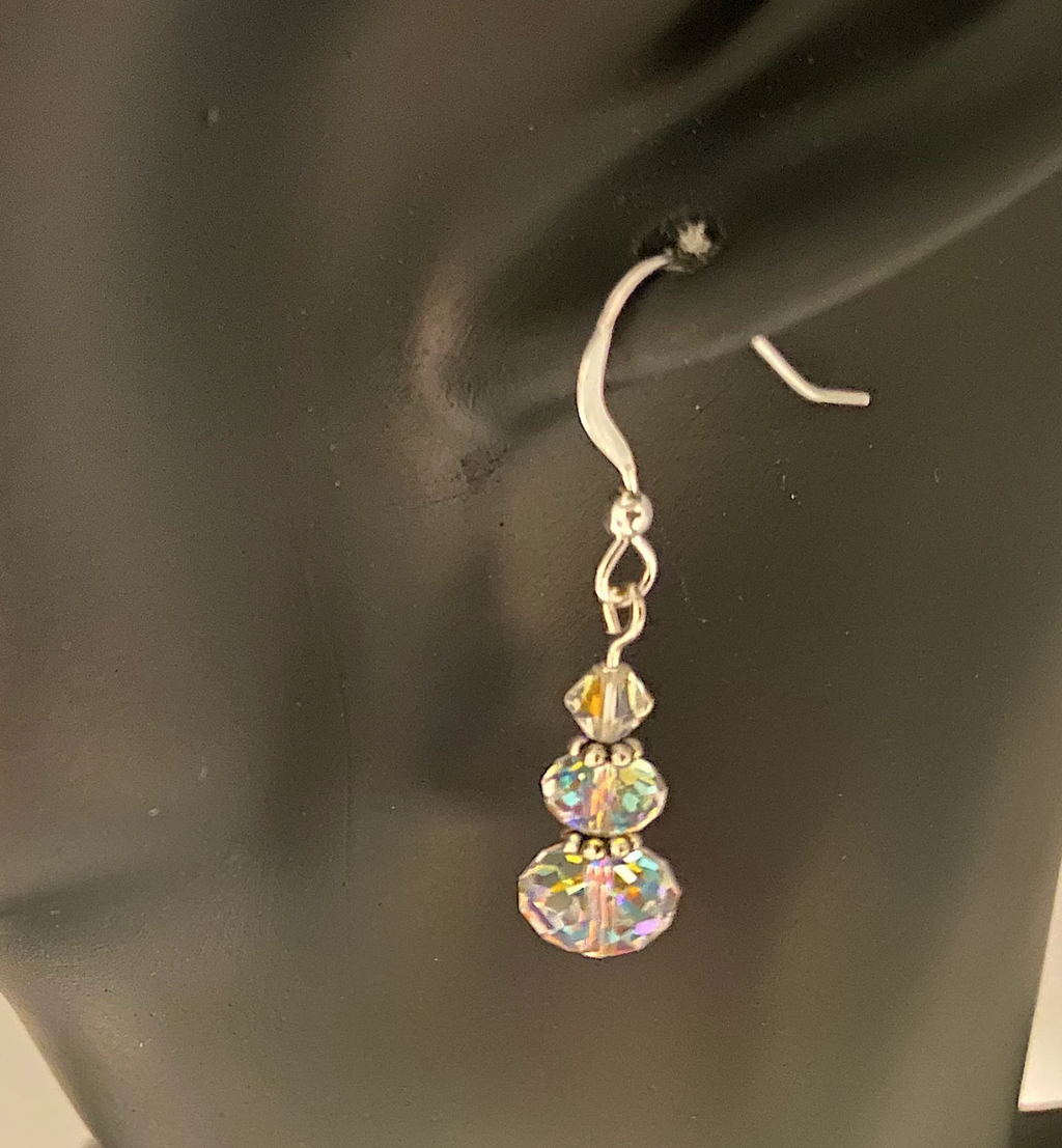 Clear Swarovski® Aurora Borealis Crystal Earrings
