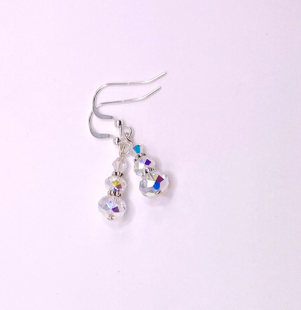 Clear Swarovski® Aurora Borealis Crystal Earrings