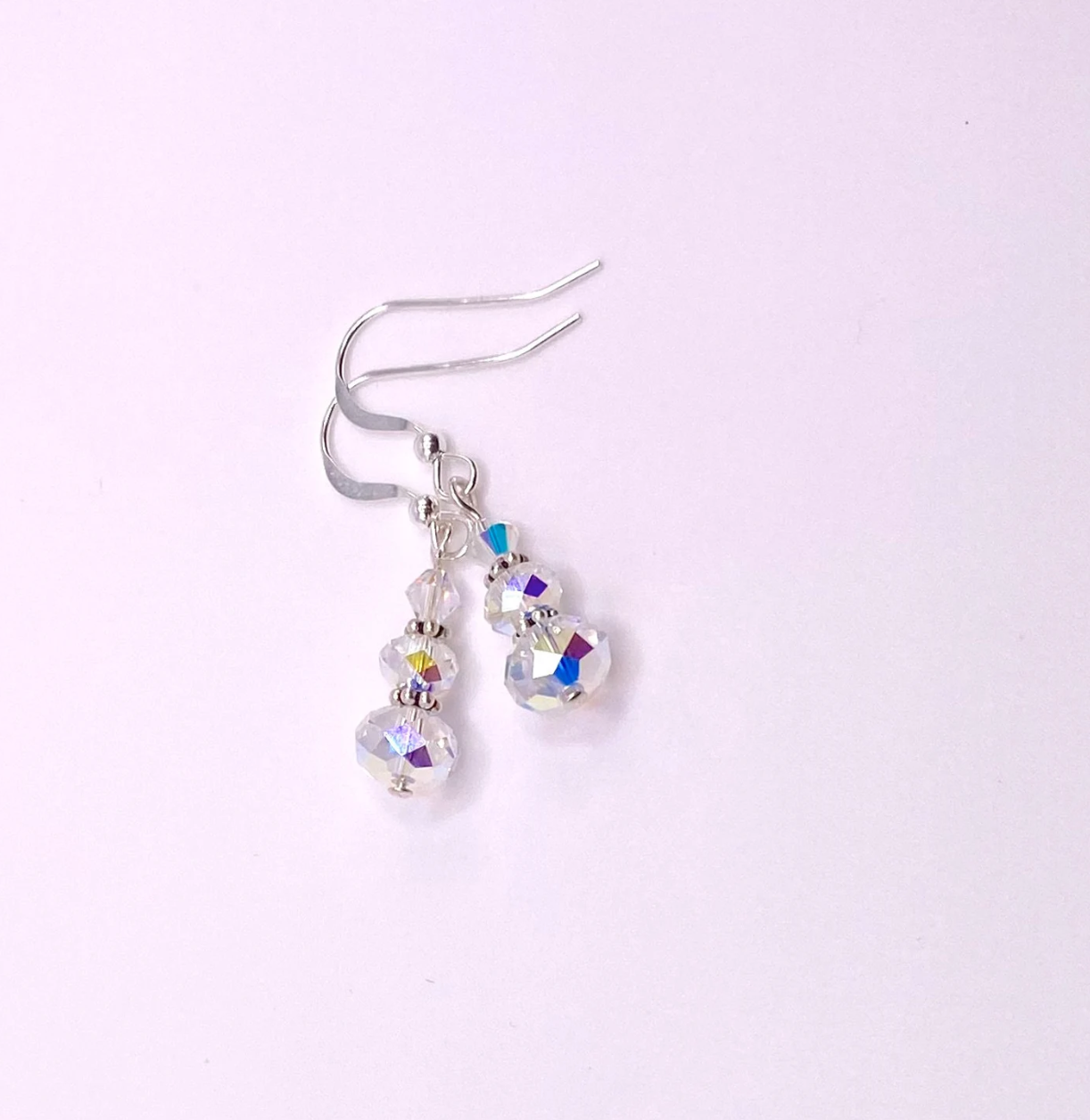 Clear Swarovski® Aurora Borealis Crystal Earrings