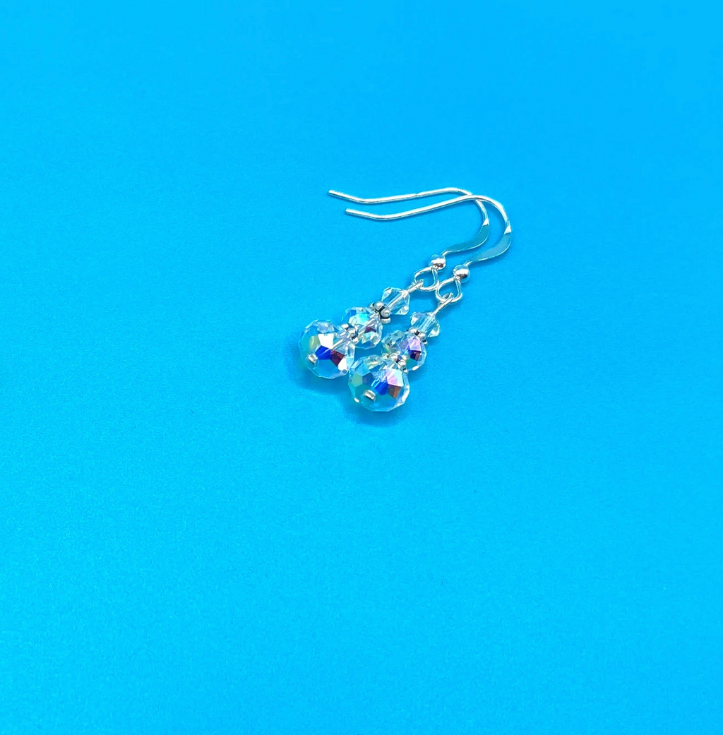 Clear Swarovski® Aurora Borealis Crystal Earrings