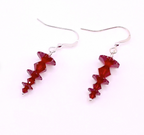 Red Descending Stacked Siam Swarovski Crystal Earrings