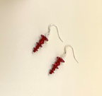 Red Descending Stacked Siam Swarovski Crystal Earrings