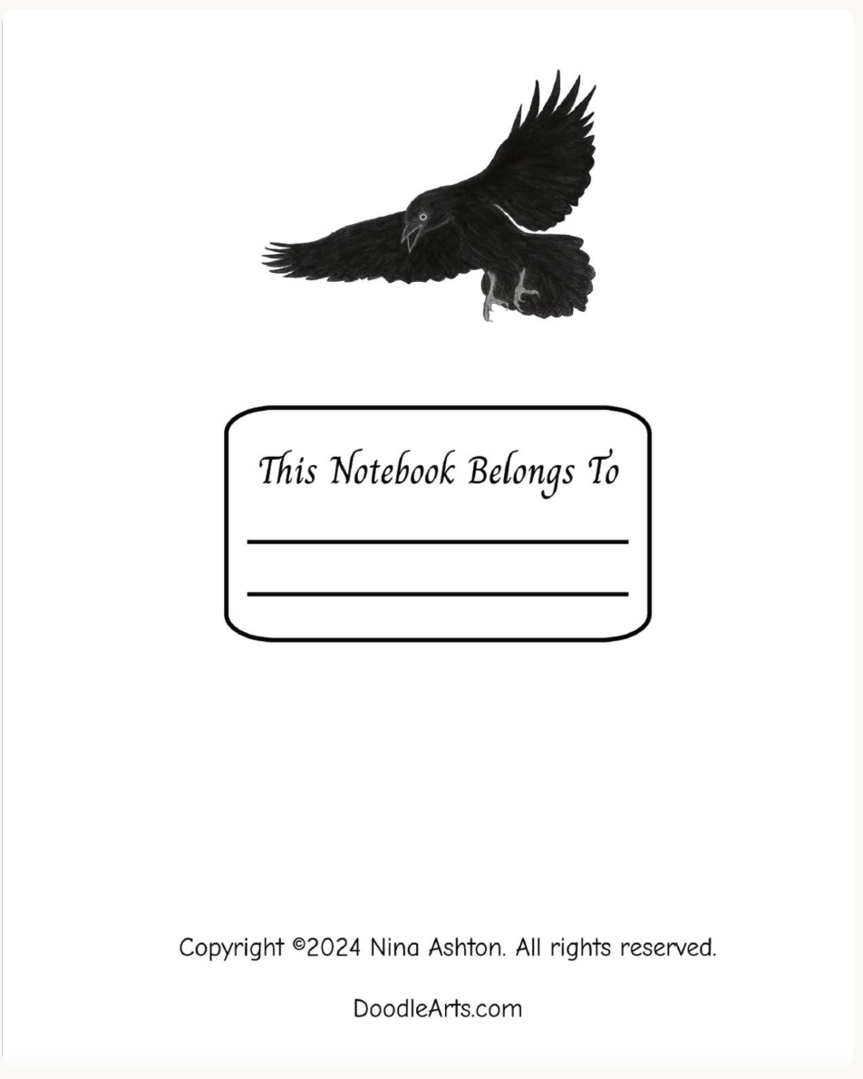 Composition Notebook: Wide Ruled with Ravens and Crows Soaring in a Storm Illustration