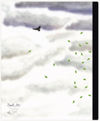 Composition Notebook: Wide Ruled with Ravens and Crows Soaring in a Storm Illustration