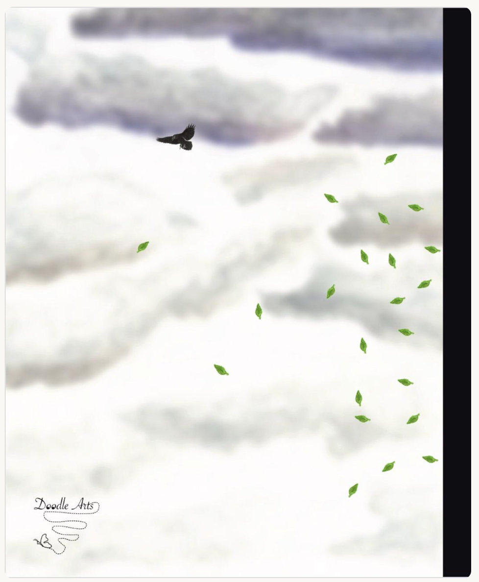 Composition Notebook: Wide Ruled with Ravens and Crows Soaring in a Storm Illustration