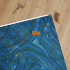 Abstract Blue and Gold Wrapping Paper - Matte or Glossy Finish - 3 roll length options