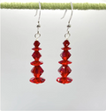 Red Siam Swarovski Crystal Dangle Earrings: Sterling Silver Drop