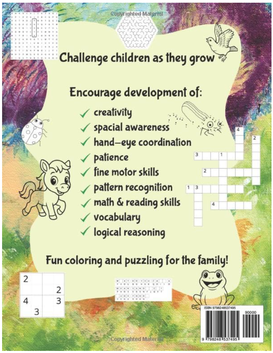 You Got This! Activity Book: Word, Math and Logic Puzzles and Dot-to-Dot and Coloring for Kids Ages 3-9