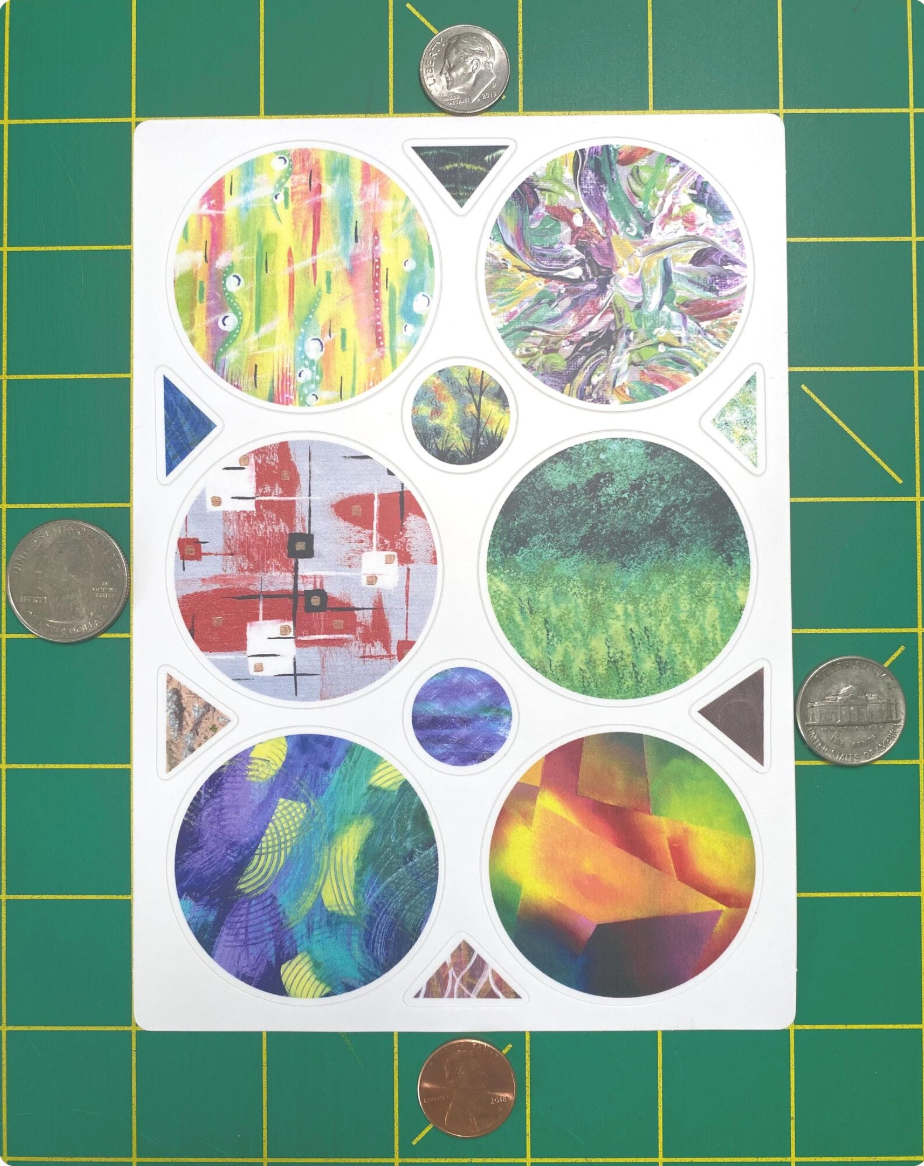 Abstract Art Stickers – Scrapbooking, Journal Ephemera