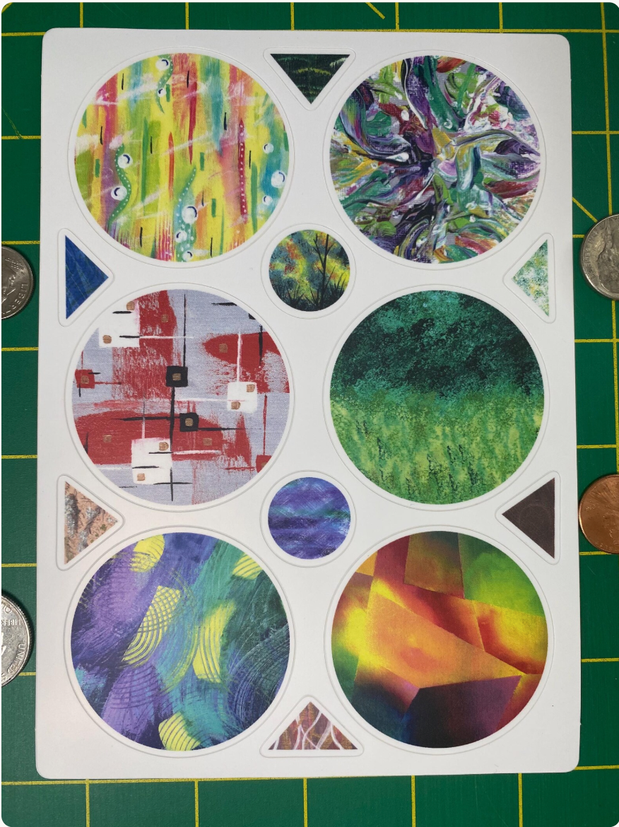 Abstract Art Stickers – Scrapbooking, Journal Ephemera