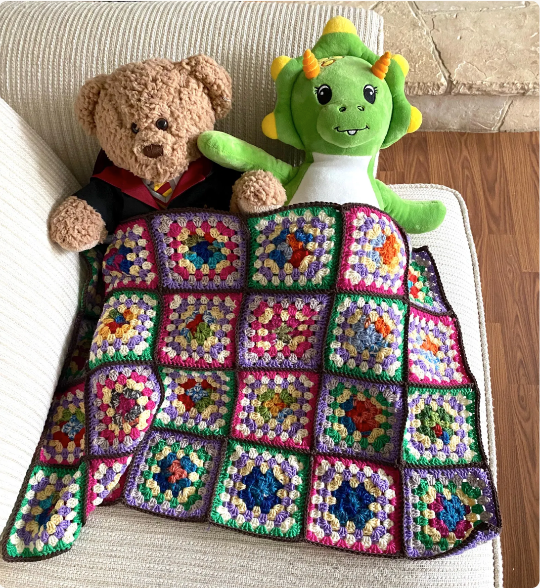 Crochet Doll Blanket and Stuffed Animal Bedding, 18 Inch Doll Crib Blanket, Handmade Toy Cradle Accessories, Plushie Teddy Bear Lovey
