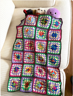 Crochet Doll Blanket and Stuffed Animal Bedding, 18 Inch Doll Crib Blanket, Handmade Toy Cradle Accessories, Plushie Teddy Bear Lovey