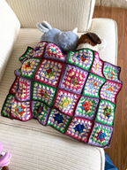 Crochet Doll Blanket and Stuffed Animal Bedding, 18 Inch Doll Crib Blanket, Handmade Toy Cradle Accessories, Plushie Teddy Bear Lovey