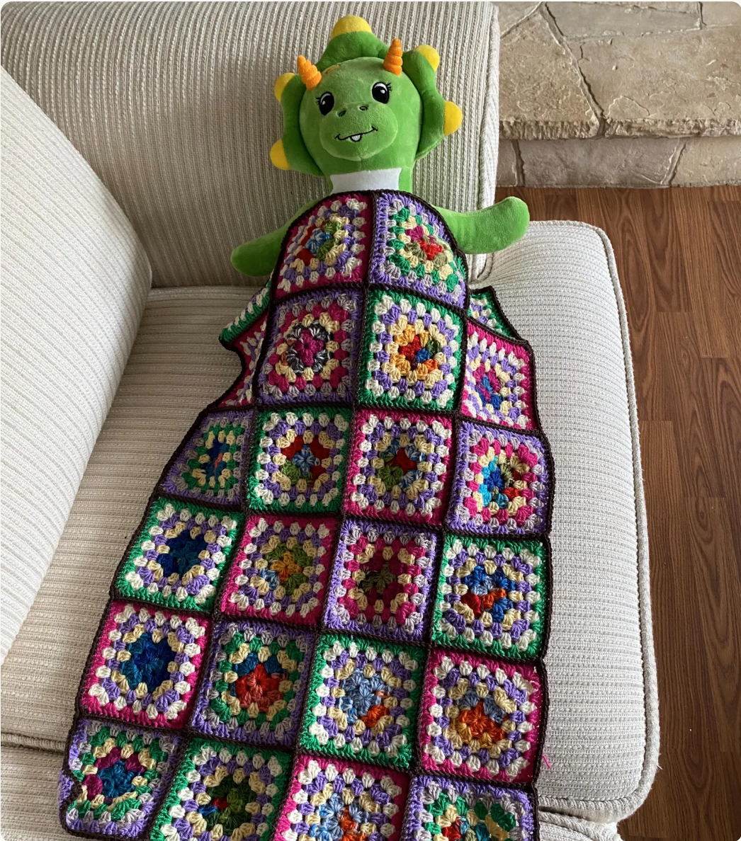 Crochet Doll Blanket and Stuffed Animal Bedding, 18 Inch Doll Crib Blanket, Handmade Toy Cradle Accessories, Plushie Teddy Bear Lovey