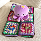 Crochet Doll Blanket and Stuffed Animal Bedding, 18 Inch Doll Crib Blanket, Handmade Toy Cradle Accessories, Plushie Teddy Bear Lovey
