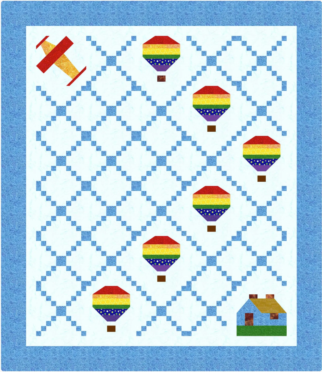 Hot Air Balloon Quilt Quilt Pattern - Digital Download PDF