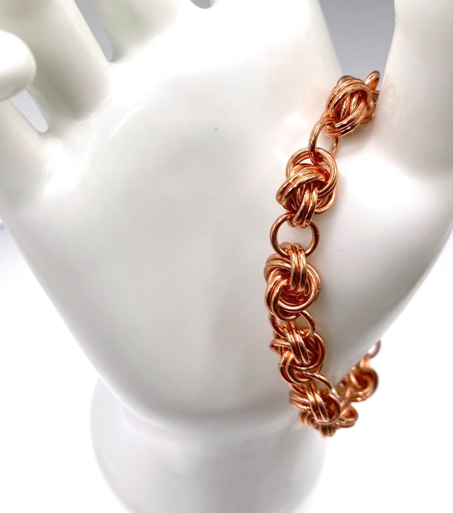Handmade Copper Knot Chainmaille Bracelet